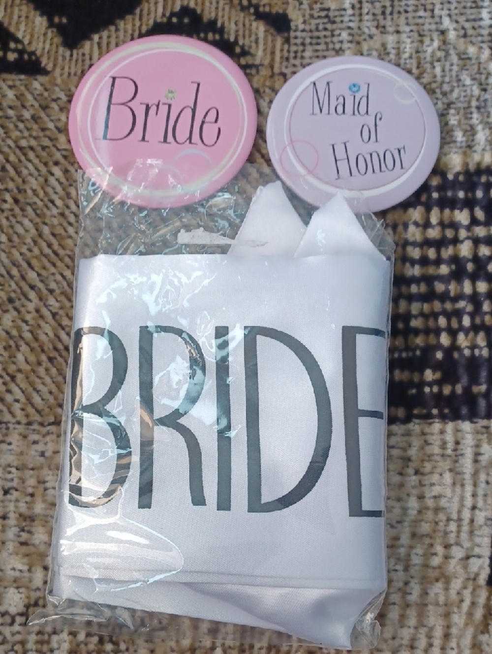 $4 Add-on New Bride to Be Sash & 2 Pins (3 Pieces)